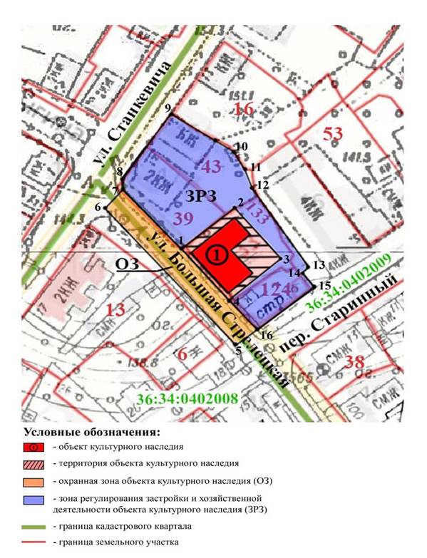 Постановление правительства Воронежской области от 17.01.2022 N 7 "Об утверждении зон охраны объекта культурного наследия регионального значения "Дом Суворкиной", расположенного по адресу: Воронежская область, г. Воронеж, ул. Б. Стрелецкая, 104 (уточненный адрес – Воронежская область, г. Воронеж, ул. Стрелецкая Большая, 104), и требований к градостроительным регламентам в границах территорий указанных зон "