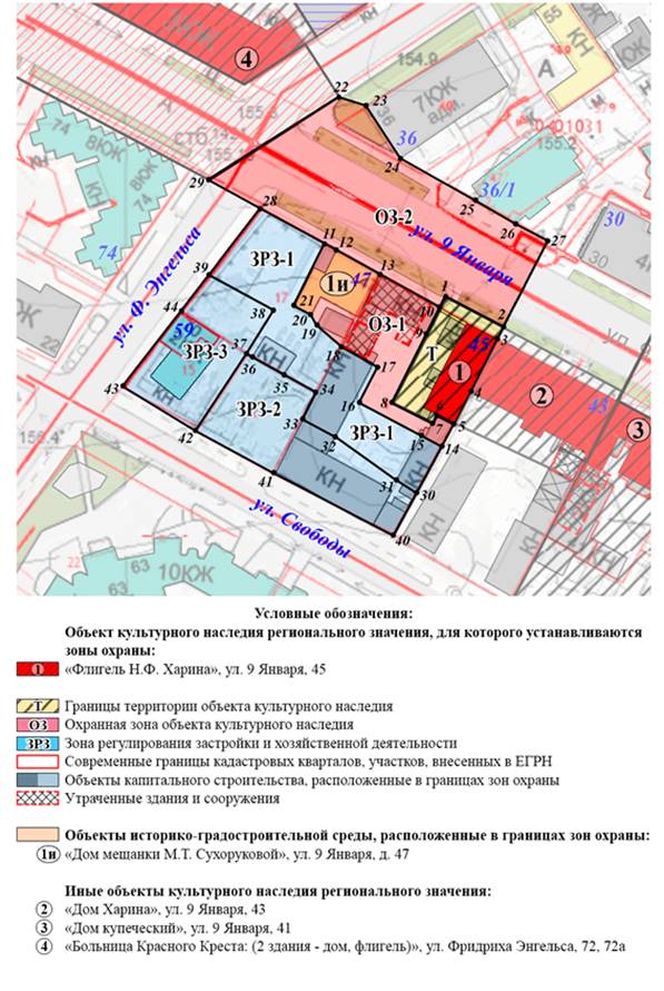 Постановление правительства Воронежской области от 10.11.2023 N 810 "Об утверждении зон охраны объекта культурного наследия регионального значения "Флигель Н.Ф. Харина", расположенного по адресу: Воронежская область, г. Воронеж, ул. 9 Января, 45, и требований к градостроительным регламентам в границах территорий указанных зон"